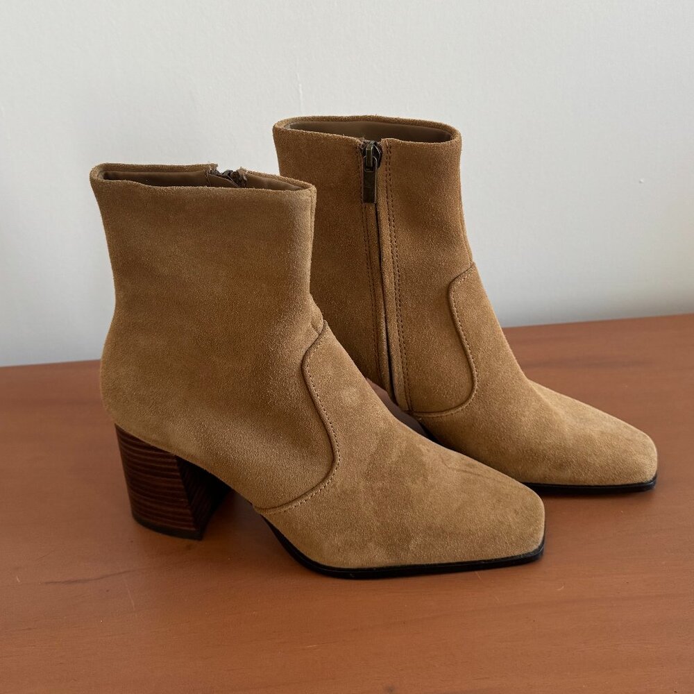 Mango Suede Block Heal Ankle Boots